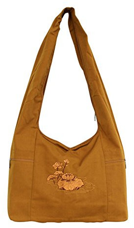 G-LIKE Buddhistische Tragetasche Schulter Stofftasche - Religiöse Arhat Luohan Umhängetasche Shaolin Tempel Kung Fu Buddhist Mönch Meditation Zubehör Gestickt Beutel für Damen Herren