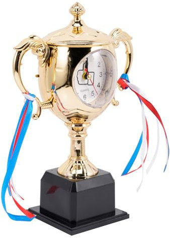 TOPPERFUN Trophäenwecker Schreibtischuhr Deko Tischuhr Für Studenten Uhr Für Absolventen Nachttischuhr Studentenuhr Geschenk Tischtrophäe Deko Studentenwecker Klassischer Wecker