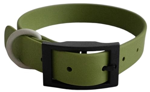 Hundehalsband aus Biothane, abwaschbar, geruchsneutral und pflegeleicht für kleine bis mittelgroße Hunde (Grün, S)