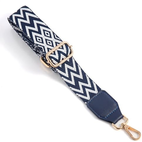 Taschengurt 3.8cm Breit Taschengurte zum Wechseln Taschenband Schulterriemen Schultergurt für Taschen Trageriemen Taschenriemen Handtaschen Gurt,Weiß/Blau