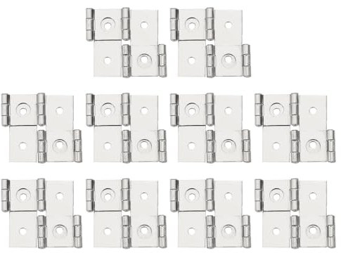 sourcing map Double Acting Hinges Folding Screen, 10Pcs 2.13 Double Swing Hinges Retro Style 270 Degree Rotation Screen Door Hinges, Silver