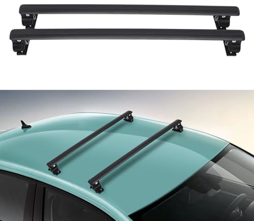 WOQLIBE Universal Dachträger, Dachgepäckträger Querstange Tragfähigkeit 75kg, Autodachträger Gepäckablage für offene Dachrelinge,130cm