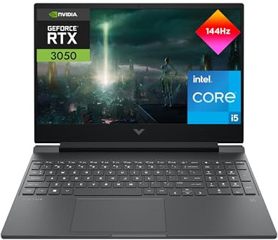 HP Victus 15-fa2002ns - Ordenador portátil Gaming de 15.6 FHD Intel Core i5-13420H, 16GB RAM, 512GB SSD, NVIDIA GeForce RTX 3050, FreeDOS Black- Teclado QWERTY Español