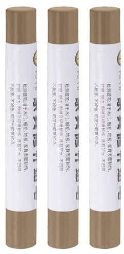 sourcing map Furniture Repair Crayons, 3Pcs - Wood Wax Filler Stick, Furniture Markers Touch Up - for Scratches Holes Tables Desks Wooden Floors Cover Ups, Champagne Brown