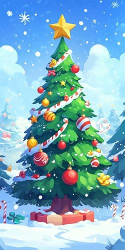 Large Paint by Numbers for Adults 80x40cm Christmas Paint by Numbers Kids Beginner Paint-by-Numbers Tree DIY Arts Crafts Kits with Brushes and Acrylic Pigment for Home Decor Hobbies Women Gifts-y1059