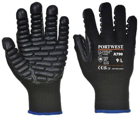 Guante anti-vibración Negro, galga 10 A790