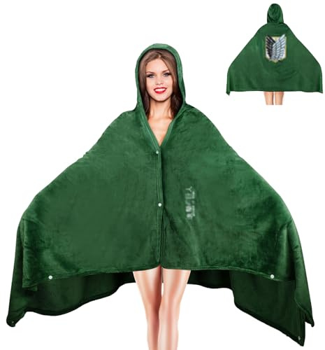 Joyincoser Anime Kostüm Herren Scout Regiment Cloak AOT Pyjama Umhang Mantel Outfit Klimadecke für Halloween Karneval Faschings Party