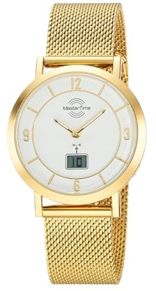 Master Time Funk Quarz Damen Uhr Analog-Digital mit Edelstahl Milanaise Armband MTLA-10949-12M