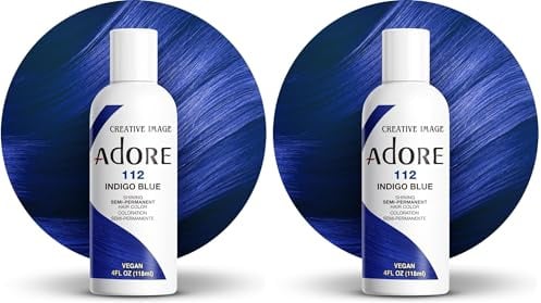 Adore Shining Semipermanente Haarfarbe, 112 Indigoblau (Packung mit 2)