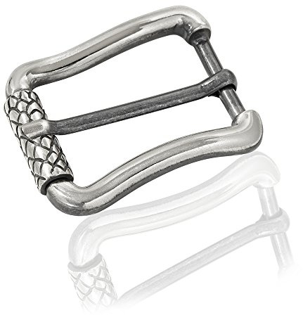 FREDERIC HERMANO Gürtelschnalle Buckle 30mm Metall Silber Geschwärzt - Buckle Athene - Dornschliesse Für Gürtel Mit 3cm Breite - Silberfarben Geschwärzt