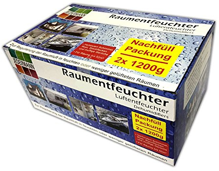 2x 1200g Nachfüllpack für Luftentfeuchter Raumluftentfeuchter Lufttrockner