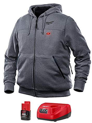 Sweat à capuche Milwaukee M12 12 V Lithium-Ion Veste chauffante kit avant et arrière zones de chauffe – Toutes tailles et couleurs – batterie et chargeur inclus -