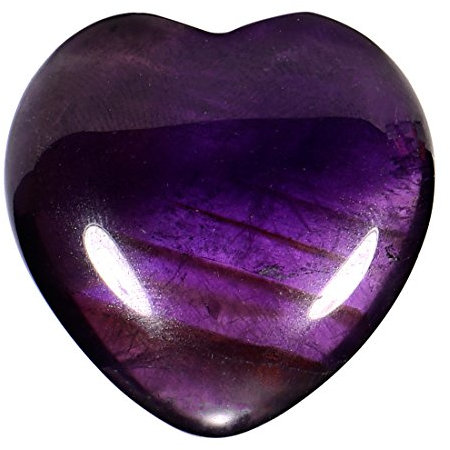 Morella Edelstein Amethyst Herz Glücksbringer Steinherz zum Mitnehmen 3 cm in Samtbeutel