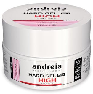 Andreia Gel Construction Ongles - Gel Biphasique UV & LED Professionnel pour Renforcer l'Ongle ou l'Extension - Formule Haute Viscosité - Pot 22g - Couleur Rose Clair