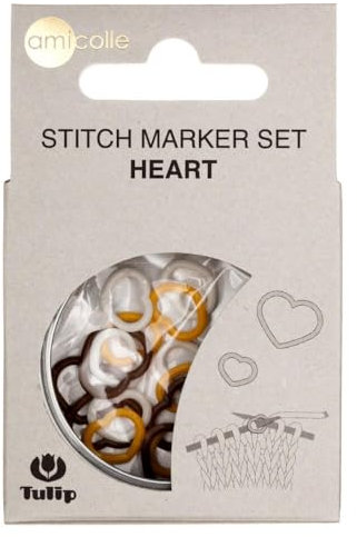 Tulip AC-018E Stitch Markers, Kunststoff, Yellow, White, Brown, M/M/L