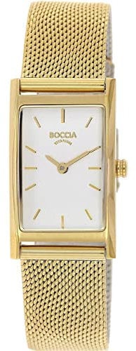 Boccia Damen Analog Quarz Uhr mit Titan Armband 3304-03