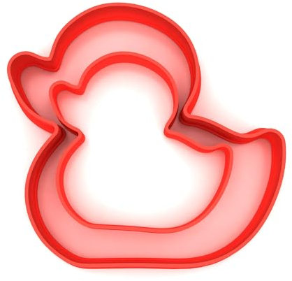 Custom Cutters Duck Shape Cookie Cutters | Set of 2 Plastic Cutters for Baking, Fondant, Clay, Pastry, Icing, Jewellery (5CM + 8CM)