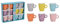 Wurm - Becher Set, Blumen Dekor aus Keramik Bunt 12er Set, 7x8x5cm, 210ml