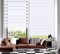 TANZUOER Zebra Roller Blinds Dual Layer Roller Shades Light Filtering Day and Night Blinds, Height 150cm, White