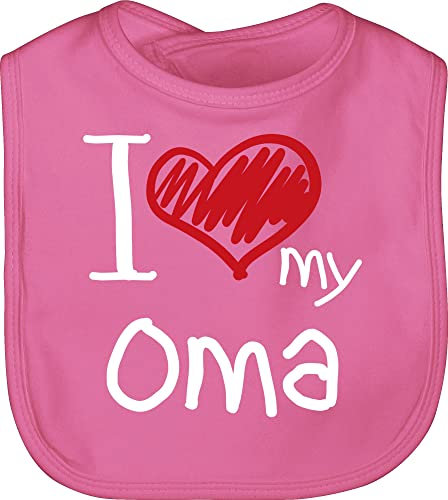 Shirtracer Baby Lätzchen - I love my Oma weiß - Unisize - Pink - omi kinderlatz latz babylätze schlabberlatz latzchen laetzchen babylatz babylätzchen lätze latzerl