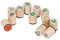 Ameisenkeks® 6 x Stempel Wilde Tiere Stempelset 6er Set Verschiedene Motive Stempeln stabil aus Holz