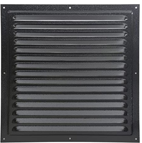 Griglia di ventilazione in metallo, 30 x 30 cm, per interni ed esterni, montaggio con protezione dagli insetti, robusta, resistente alle intemperie (30 x 30, colore nero)