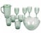 Cambridge COMBO-7986A Fete Serving Set - with Jug, Tumblers, Wine Glasses, and Bowl, Diamond Design, 10 Piece Set, BPA Free Plastic Cups for Outdoor Use, Parties, Holiday Homes & Camping, Green