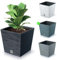 rg-vertrieb Blumenkasten Blumenkübel Blumentopf Pflanzkübel Quadrat Furu Low Tannennadeln Design mit Einsatz Struktur (300 Blau)
