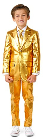 OppoSuits Glänzender Anzug für Jungen - Abschlussball- und Hochzeitsfeier-Outfit - Inklusive Blazer, Hose und Krawatte
