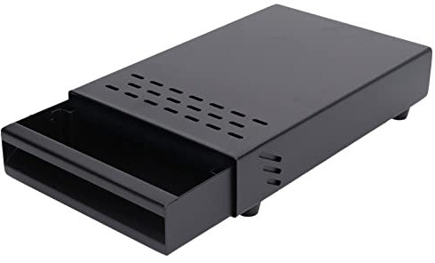 Wakects - Contenedor de caja de café, acero inoxidable, goma, molido de café, caja de residuos, cubo de polvo, cajón engrosado para café con palillo de golpe para Home Cafe Shop(Negro)