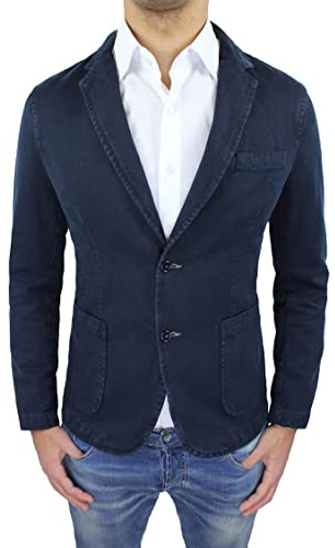 Blazer Giacca Uomo Slim Fit Elegante Formale Casual Made in Italy in Cotone