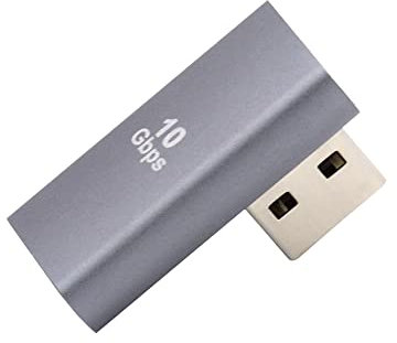 NFHK 10Gbps USB3.0 Male to Female Extension Power Data Video Adapter Low Profile 90 Degree Right Angled Type