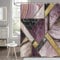 Hnmdmyi Duschvorhang Marmor Rosa 180x200, Abstrakt Modern Schwarz Gold Luxus Kunst Geometrische Textur Badewanne Vorhang Wasserdicht Polyester Stoff Waschbar Badevorhang für Badezimmer mit Haken