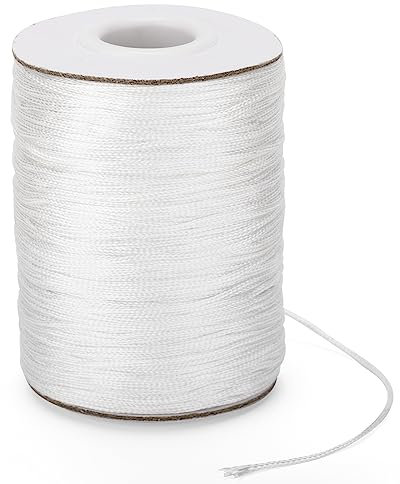 jijAcraft Weiß Geflochtene Nylonschnur 1,5mm, 100M Gartenschnur, Weiß Packschnur, Wetterfest Reißfeste Schnur, zum Gärtnern, Stützen von Pflanzen, Basteln, Camping