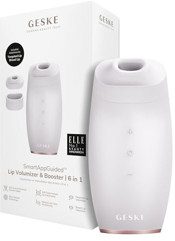 GESKE | SmartAppGuided™ Lip Volumizer & Booster | 6 in 1 | Quick Lip Plumper | Lippenbooster vollere Lippen | Lippenauffüller & Lippenvergrößerer automatisch | Vergrößerung Lippen Volumen Selfie