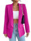 LIAOPUFUS Femme Blazer Slim Fit Elégant à Manches Longues Costume à Revers Business Veste de Costume Tailleur Bureau d'affaires avec Poches Couleur Variétée(L,Rose)