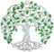 PATIKIL Metal Tree Wall Decor, Tree of Life Wall Sculpture Ornament Hanging Wall Decoration for Home Indoor Outdoor, Green Silver