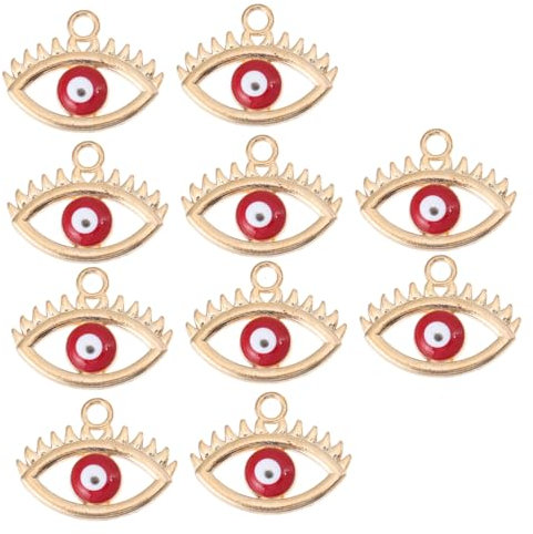 SEWOART 10pcs Devil's Eye Pendant Lucky Eye Charm Nail Kits Keychain Charms Charm Bracelet Making Kit Evil Eye Connector 3d Nail Charms Devil Eye Ornament Eye Alloy Halloween