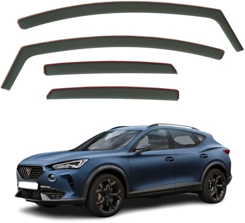 AirFlux Set mit 4 Windabweisern, kompatibel mit CUPRA FORMENTOR Modellen 2020 2021 2022 2023 2024 2025., (Formentor side visors)