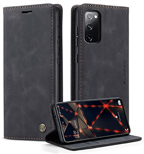 Coque pour Samsung Galaxy S20 FE Pochette, Etui Protection Housse Premium en Cuir PU,Etui à Rabat Pochette de Portefeuille Étui pour Samsung Galaxy S20 FE 5G Case, Noir