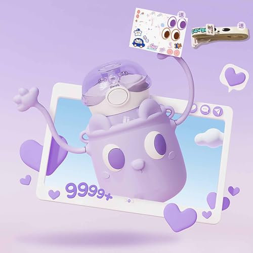 Taza Aislante de Acero Inoxidable 316, Botella de Agua Aislada para Niños de 17oz, Caja Fuerte con Pajita para la Escuela (PURPLE)