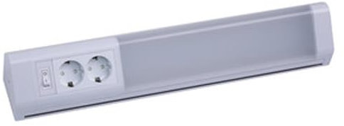 Regleta LED esquinera 10W, 2 Tomas, Interruptor; Ideal para iluminación y fácil Acceso a Electricidad en Espacios reducidos.
