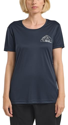 Jack Wolfskin Damen Peak Graphic W T-Shirt, MTN Midnight Sky, L EU