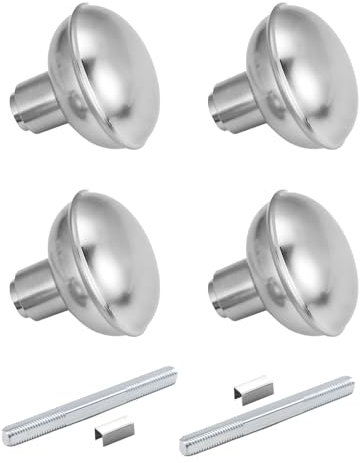newliplace 2 Pack Brushed Nickel Door Knob Set with Spindle, Old Style Door Knobs Replacement Set for Mortise Lock Interior Doors, Satin Nickel