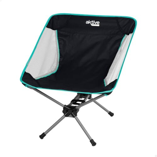 AKTIVE Camping-Klappstuhl, sehr kompakt, Stahl und Polyester, max. 110 kg, 58x36x66 cm, bequem und langlebig, rutschfest, mit Tragetasche, vielseitig einsetzbar, langlebig, Outdoor-Stühle (63047)