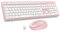 LeadsaiL Tastiera e Mouse Wireless, Kit Mouse e Tastiera Wireless per Computer USB 2,4 GHz, Full Size, Silenzioso, Ergonomico, Tastierino Numerico, Layout Italiana QWERTY per HP/Lenovo/Mac-Rosa