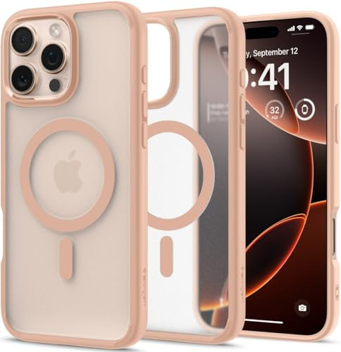 Spigen Cover per iPhone 16 Pro Max, Ultra Hybrid MagFit, Compatibile con MagSafe - Frost Titanio Rosa