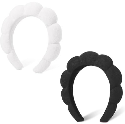 DRESHOW Spa-Stirnband für Damen Schwamm-Stirnband zum Waschen des Gesichts Wolken weiches Frottee-Stirnband für Makeup und Hautpflege