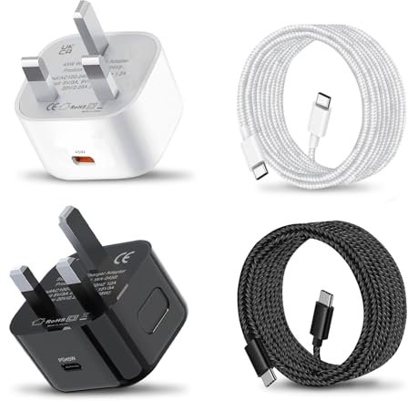 2Pack 45W USB C Charger Plug and Cable for Samsung Galaxy S25 Ultra/S24 Plus/S23 FE/S22/S21,Z Fold 5 6/Z Filp/A56 A36 A26 A55 5G A53 A54 A25 A15,iPhone 16 Pro Type C Super Fast Charging Phone Adapter