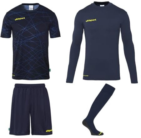 uhlsport Unisex Prediction Torwart Trikotset, Marine/Fluo Gelb, 140 EU